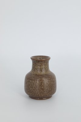 Small Mid-Century Scandinavian Modern Brown Stoneware Vases by Gunnar Borg for Gunnars Keramik Höganäs, 1960s, Set of 4-ZAA-1794222