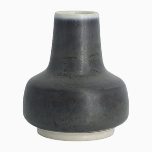 Small Mid-Century Scandinavian Modern Collectible Anthracite Stoneware Vase by Gunnar Borg for Höganäs Ceramics, 1960s-ZAA-1780046