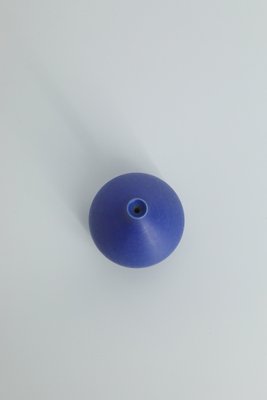 Small Mid-Century Scandinavian Modern Collectible Cobalt Stoneware Vase by Gunnar Borg for Höganäs Ceramics, 1960s-ZAA-1780053