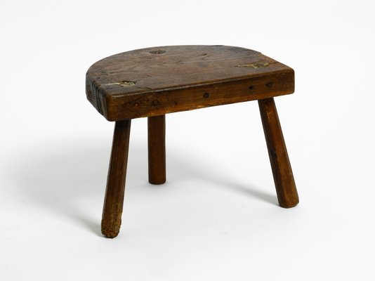 Small Mid-Century Solid Wood Low Milking Stool-RR-1139003