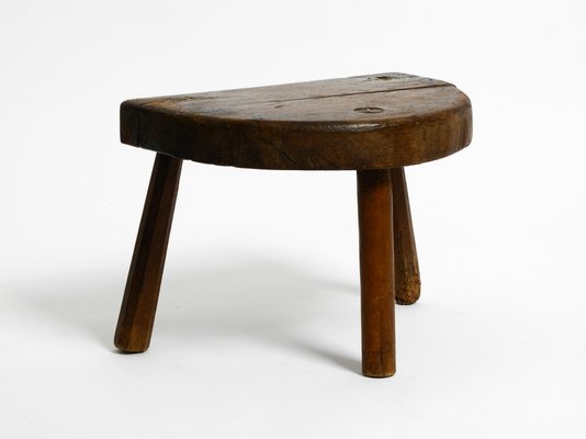 Small Mid-Century Solid Wood Low Milking Stool-RR-1139003