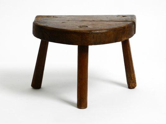 Small Mid-Century Solid Wood Low Milking Stool-RR-1139003