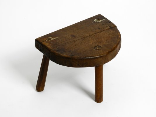 Small Mid-Century Solid Wood Low Milking Stool-RR-1139003