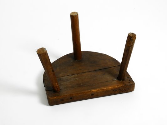 Small Mid-Century Solid Wood Low Milking Stool-RR-1139003