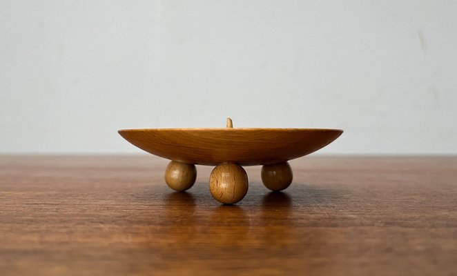 Small Mid-Century Wooden Candleholder, 1960s-UAH-1802375