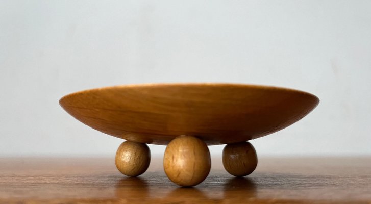 Small Mid-Century Wooden Candleholder, 1960s-UAH-1802375