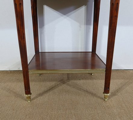 Small Middle and Marble Mahogany Side Table with Drawers in the Style of Louis XVI, 1900s-RVK-1312993