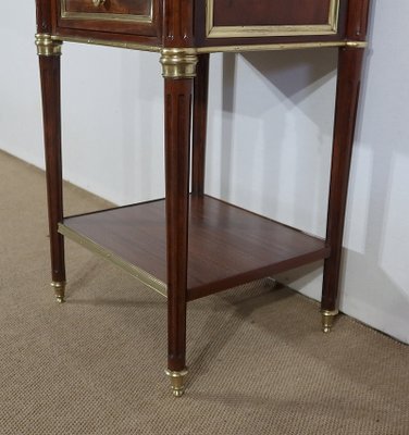 Small Middle and Marble Mahogany Side Table with Drawers in the Style of Louis XVI, 1900s-RVK-1312993