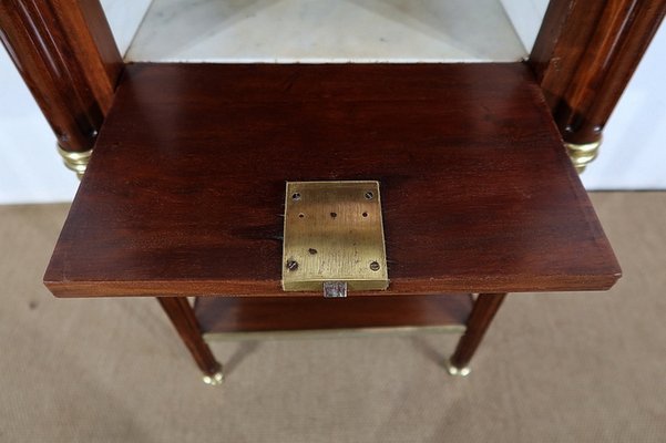 Small Middle and Marble Mahogany Side Table with Drawers in the Style of Louis XVI, 1900s-RVK-1312993