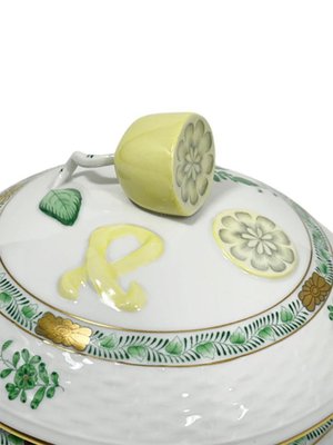 Small/Mini Green Porcelain Chinese Bouquet Apponyi Tureen with Handles from Herend Hungary-UCH-1224419