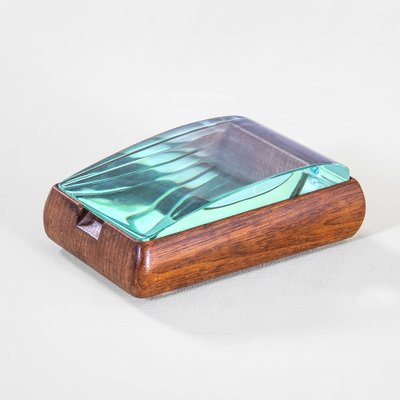 Small Model 1132 Cigarette Box in Crystal and Wood by Pietro Chiesa for Fontana Arte, 1950s-FWM-1790305