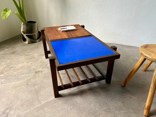 Small Modernist Blue Coffee Table, 1960-WKI-2023717