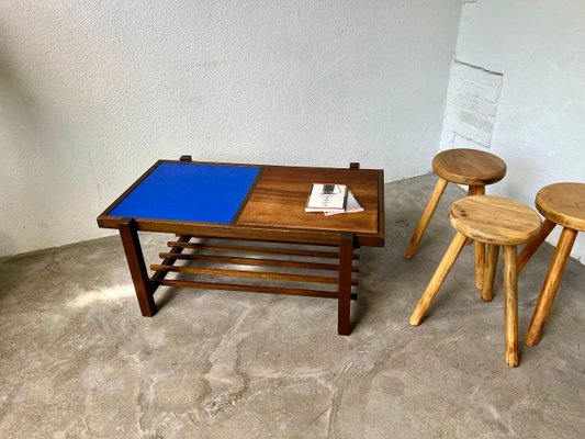 Small Modernist Blue Coffee Table, 1960-WKI-2023717