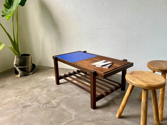 Small Modernist Blue Coffee Table, 1960-WKI-2023717