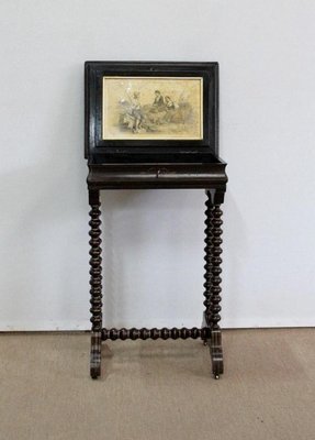 Small Napoleon III Period Lacquered Wooden Work Table, Mid 19th Century-RVK-1100594