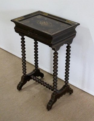 Small Napoleon III Period Lacquered Wooden Work Table, Mid 19th Century-RVK-1100594