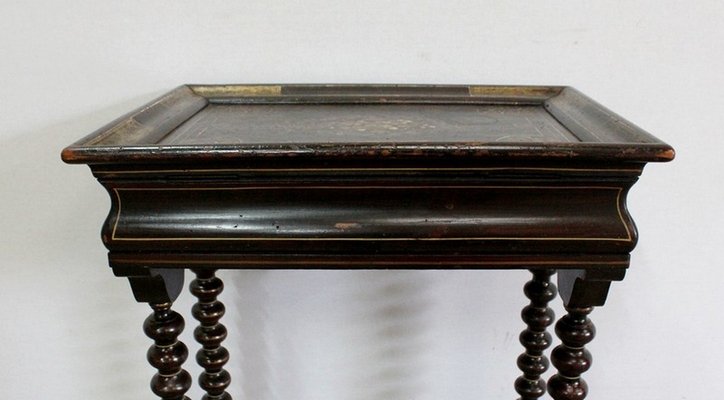 Small Napoleon III Period Lacquered Wooden Work Table, Mid 19th Century-RVK-1100594