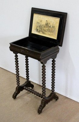 Small Napoleon III Period Lacquered Wooden Work Table, Mid 19th Century-RVK-1100594