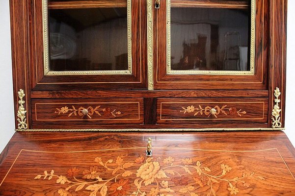 Small Napoleon III Secretaire with Showcase, Mid-19th Century-RVK-978472