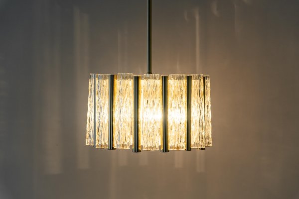 Small Pendant Light in Brass Drum Form from Kaiser, Germany, 1960s-UGR-1085346