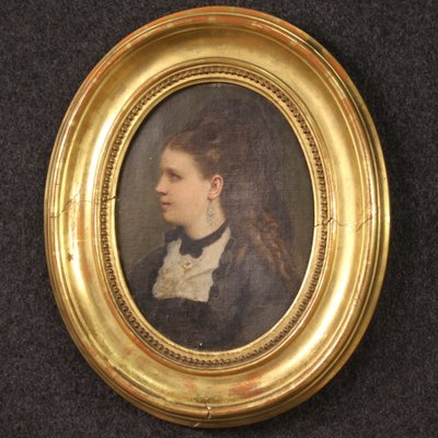 Small Portrait of a Woman, 19th-Century, Oil on Canvas, Framed-RP-1289530