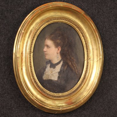 Small Portrait of a Woman, 19th-Century, Oil on Canvas, Framed-RP-1289530