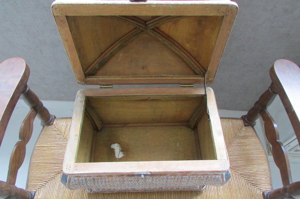 Small Rattan and Wood Toy Box, 1980s-RDN-2028984