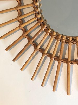 Small Rattan Mirror, 1970s-BA-1573467