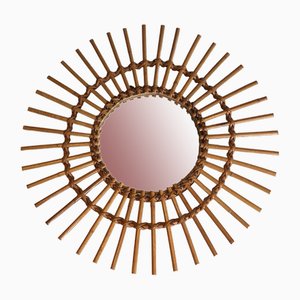 Small Rattan Mirror, 1970s-BA-1573467