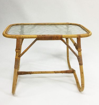 Small Rattan Side or Coffee Table by Dirk Van Sliedregt for Rohe Noordwolde, 1950s-UCH-1224835