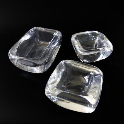 Small Rectangular Crystal Bowl by Vicke Lindstrand for Orrefors, 1970s-JKV-1786116