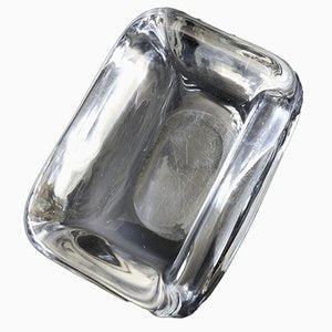 Small Rectangular Crystal Bowl by Vicke Lindstrand for Orrefors, 1970s-JKV-1786116