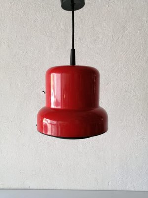 Small Red Metal Poker Pendant Lamp by Jo Hammerborg for Fog and Mørup, Denmark, 1970s-RDS-1148023