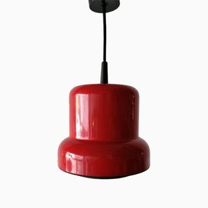 Small Red Metal Poker Pendant Lamp by Jo Hammerborg for Fog and Mørup, Denmark, 1970s-RDS-1148023