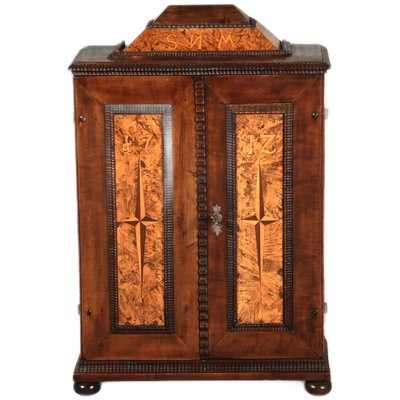 Small Renaissance Cabinet in Chiselled Iron & Walnut-DXD-2023653