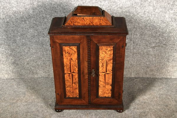 Small Renaissance Cabinet in Chiselled Iron & Walnut-DXD-2023653