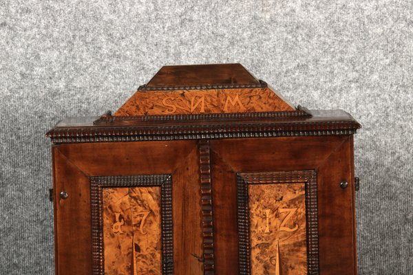 Small Renaissance Cabinet in Chiselled Iron & Walnut-DXD-2023653