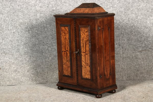 Small Renaissance Cabinet in Chiselled Iron & Walnut-DXD-2023653