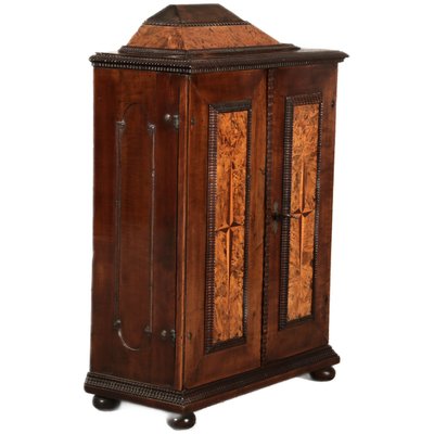 Small Renaissance Cabinet in Chiselled Iron & Walnut-DXD-2023653