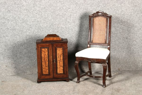 Small Renaissance Cabinet in Chiselled Iron & Walnut-DXD-2023653