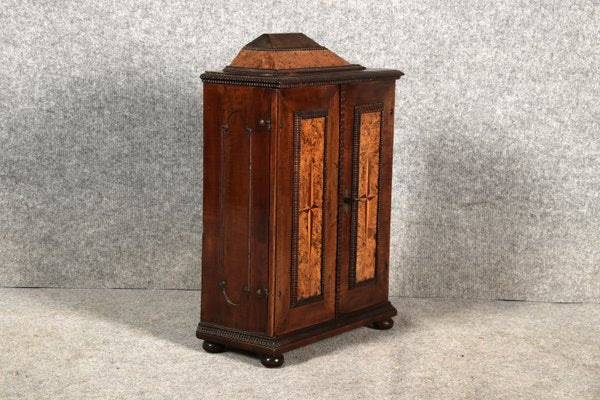 Small Renaissance Cabinet in Chiselled Iron & Walnut-DXD-2023653