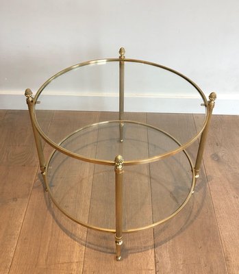 Small Round Brass Coffee Table from Maison Baguès, 1940s-BA-1725872