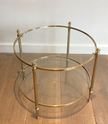 Small Round Brass Coffee Table from Maison Baguès, 1940s-BA-1725872