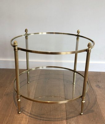 Small Round Brass Coffee Table from Maison Baguès, 1940s-BA-1725872