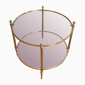 Small Round Brass Coffee Table from Maison Baguès, 1940s-BA-1725872