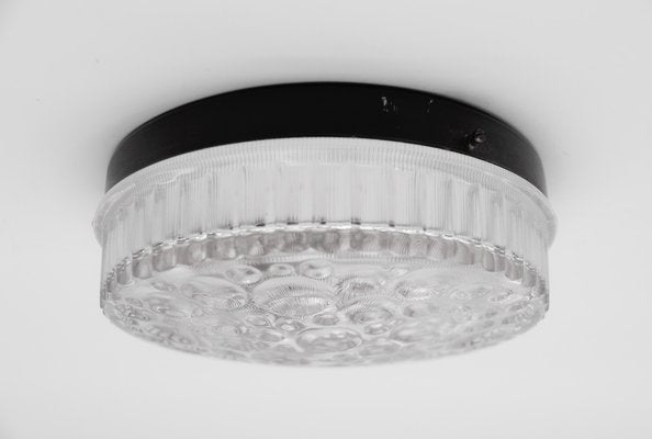 Small Round Clear Glass Flush Mount, Germany, 1960s-KQB-1694614