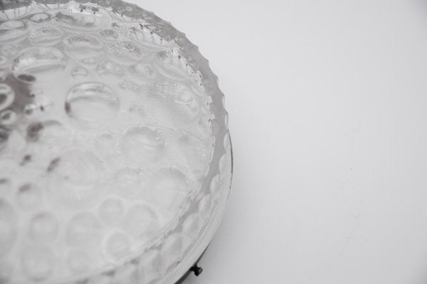 Small Round Clear Glass Flush Mount, Germany, 1960s-KQB-1694614