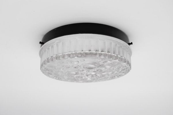 Small Round Clear Glass Flush Mount, Germany, 1960s-KQB-1694614