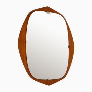 Small Scandinavian Teak Mirror, 1960s-QWP-2035871