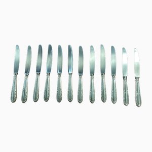 Small Silver Metal and Stainless Steel Knives from Paris Ravinet, Set of 12-QYF-1725339